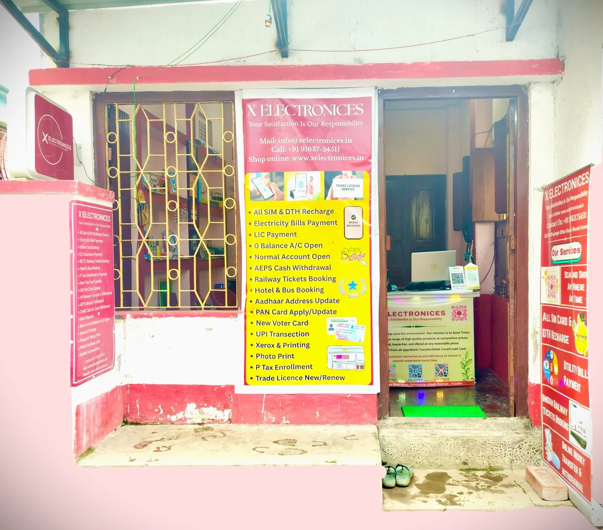 X ELECTRONICES official digital service centre store exterior in Liluah Howrah opened on 18 July 2024